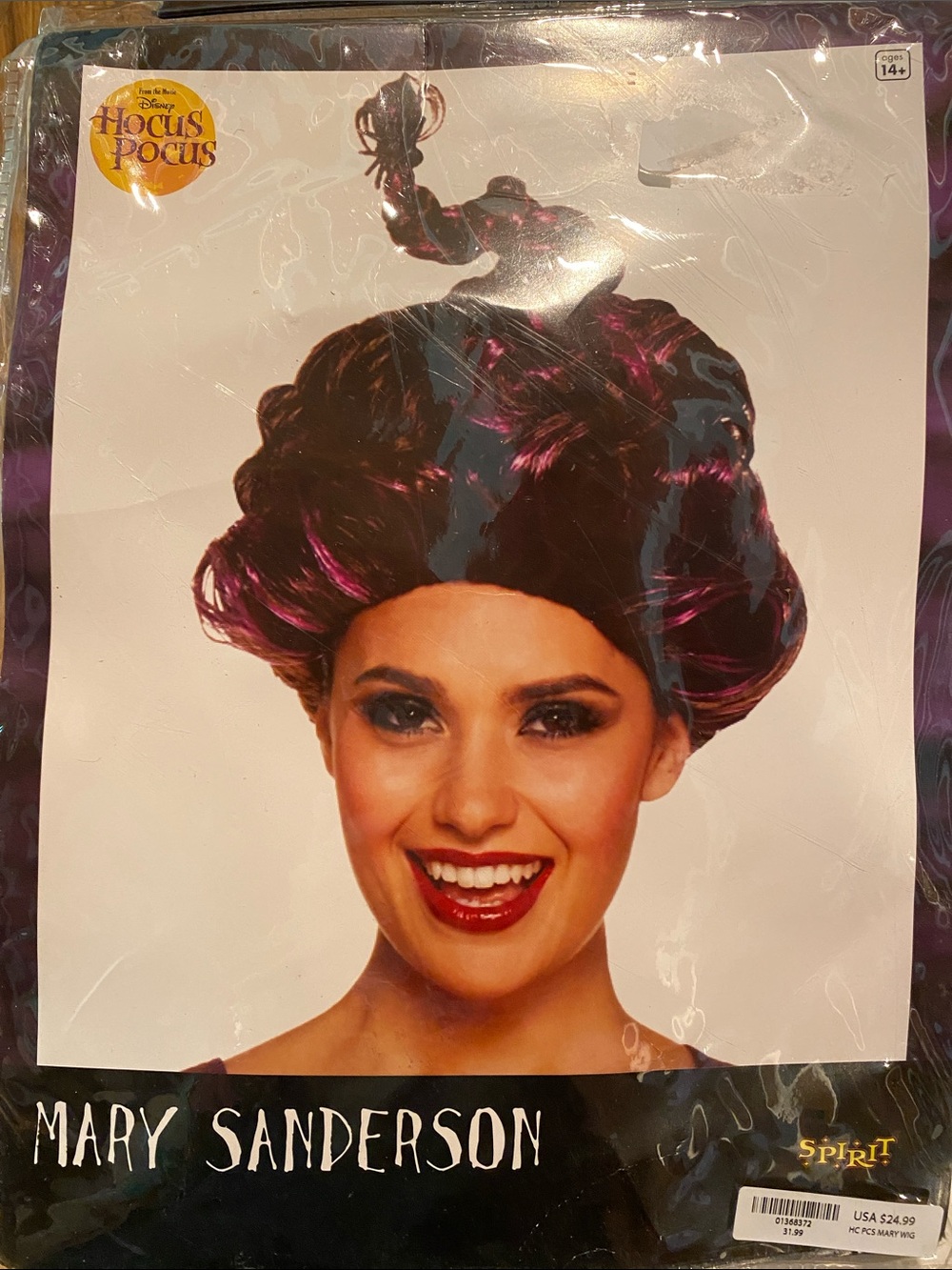 Spirit Mary Sanderson Wig - Purple with Black Streaks - Picture 1 of 4